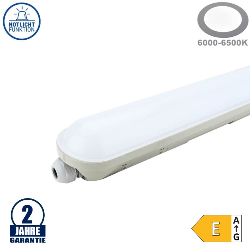 55W LED Wannenleuchte Link Notlichtfunktion 150cm IP65 Kaltweiß