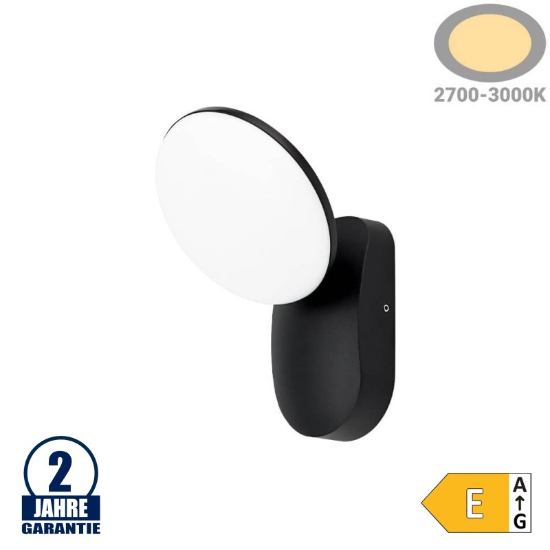12W Wandleuchte Schwarz IP54