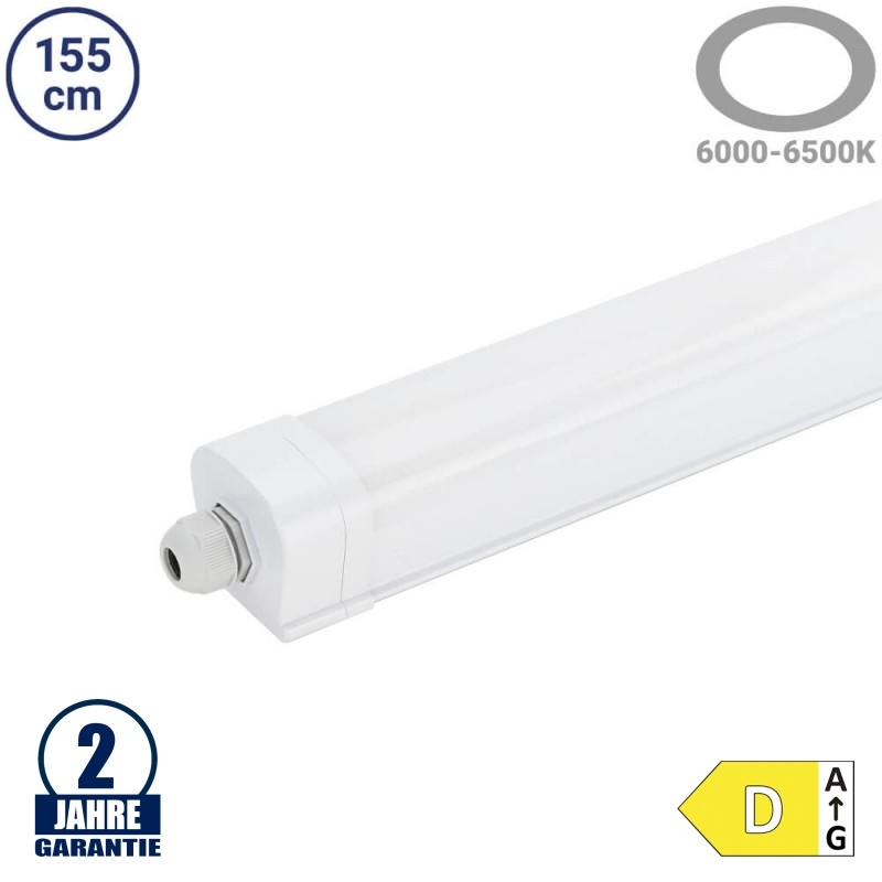 48W LED Feuchtraumleuchte TRI-PROOF 155cm Kaltweiß LINK IP65 IK08