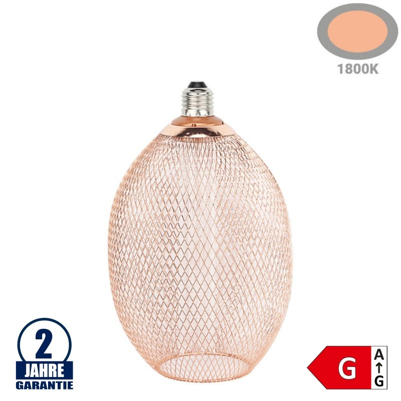2,5W LED E27 Designer-Birne oval Kupfer extra Warmweiß 1800K