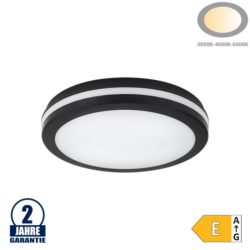 30W LED Deckenleuchte Schwarz für Außenbereich CCT IP65