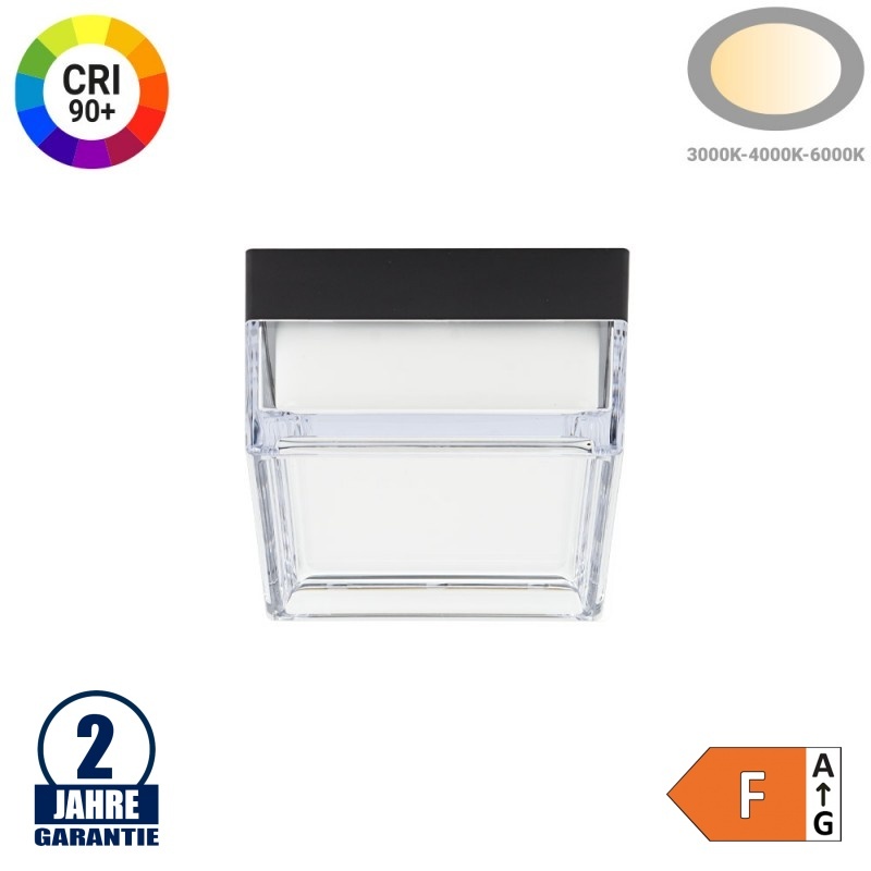 9W LED Deckenleuchte Outdoor Schwarz CCT