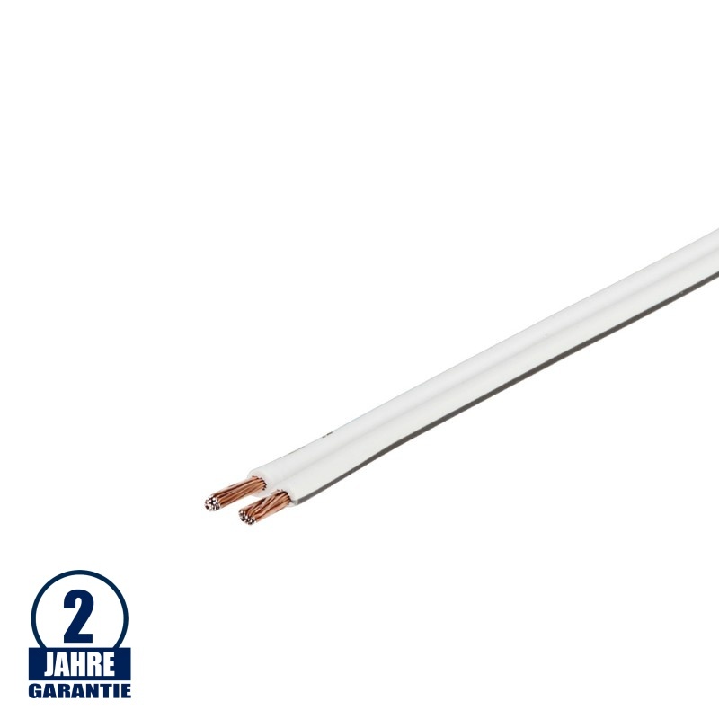 1m Kabel weiß 2-polig 2x1,5