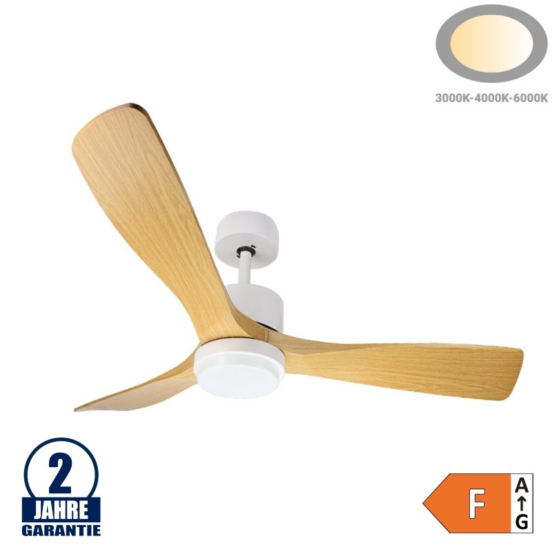 18W LED Deckenventilator Buche Weiß CCT