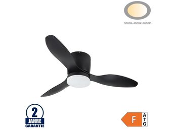 18W LED Deckenventilator Schwarz CCT
