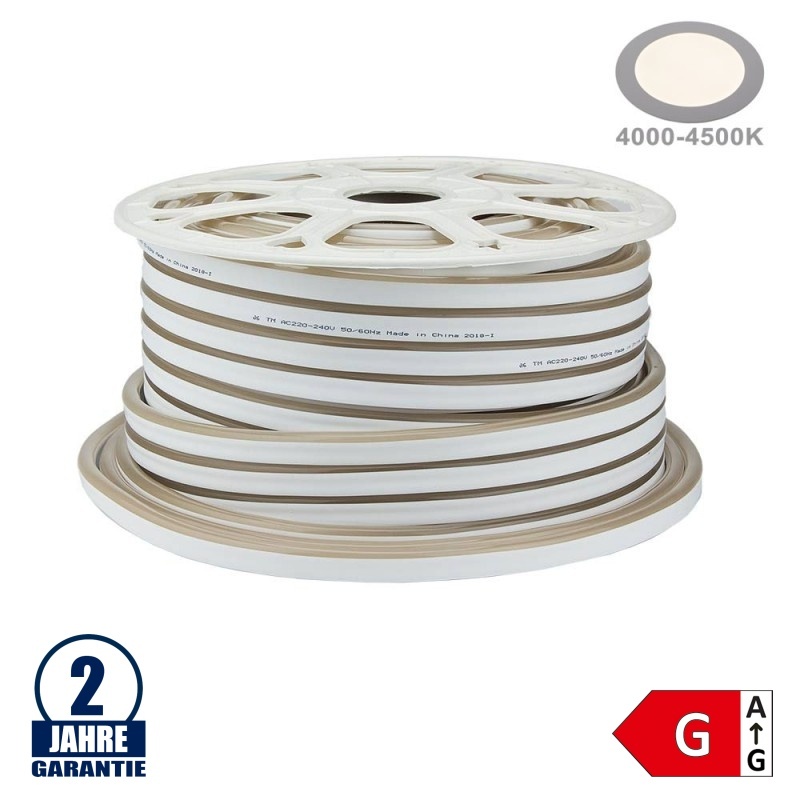 120SMD/m 8,5W 230V LED Flex-Neon Streifen Neutralweiß 5m