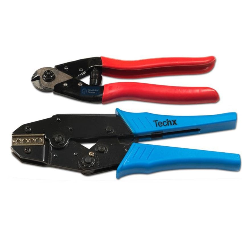 Crimping tools for wirerope and wirecutter in 1 Package