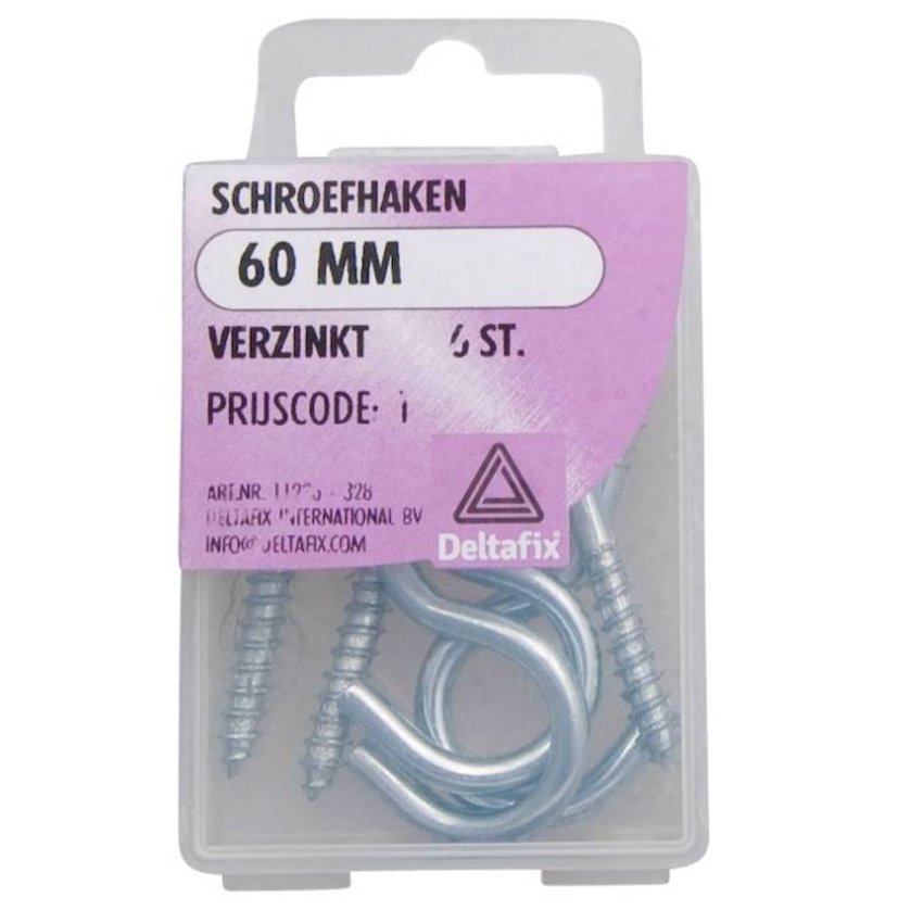 Screwhooks 60mm - 6 pieces in plastic box verlofix suspension hook