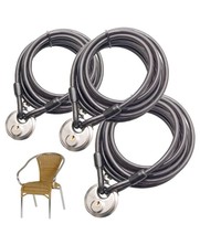 3 pieces Wire Rope with Disc lock  keyalike 10 meter Terrace cable