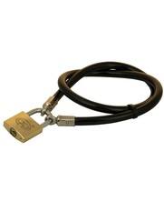 Stahlkabel/Schlaufenseil Spezialschloss 80cm Schwarz + Vorhängeschloss