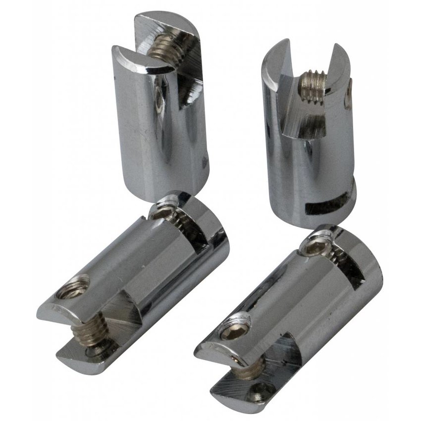 Plexiglas ophangsysteem 1 mm, zilverkleurig - 4 stuks - Technx