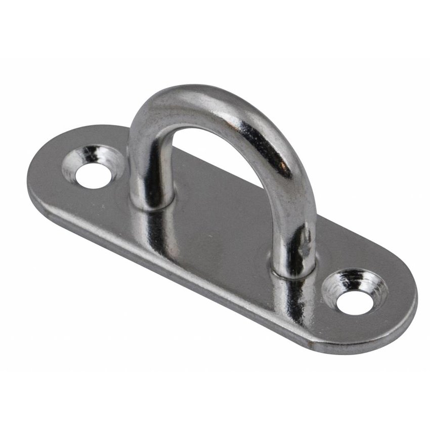 Stainless steel pad eye plate 6x60mm for rope, chain and wire rope indoor & outdoor
