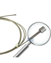 Steel cable 2.5 mm with aluminium end stop – welded end – 1, 2 or 3 m