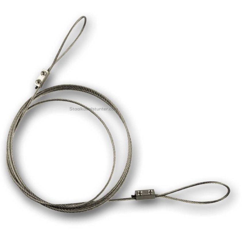 Wire rope with loops fitted with hexclamp