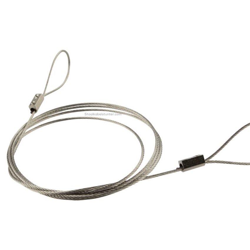 Wire rope with loops fitted with hexclamp