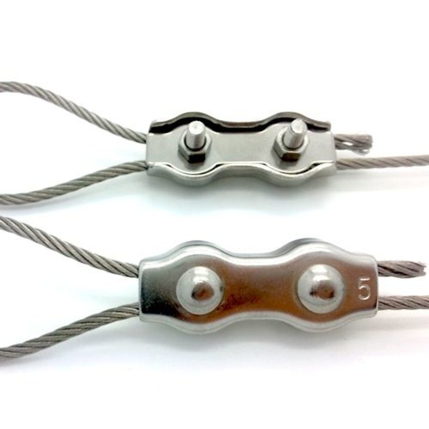 2 mm Galvanized Duplex Clamp for 2 mm Wire Rope – 1 Piece