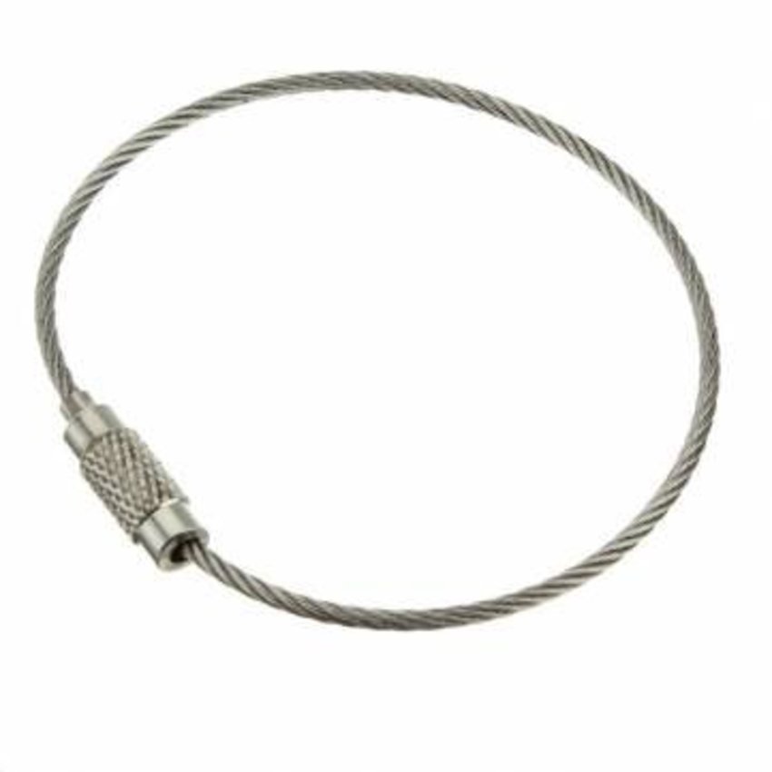 Stainless Wire Rope 150 mm 'bracelet' steel wire key ring