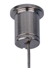 Ceiling mount for steel cable with end stop