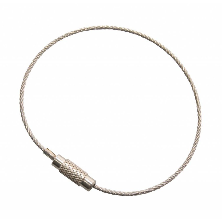 Stainless Wirerope 250 mm 'bracelet' steel wire key ring