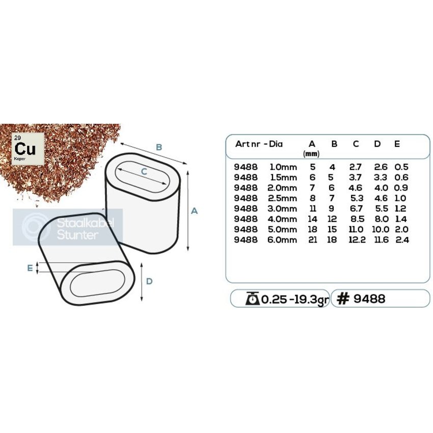 Copper Wire rope clips 6mm