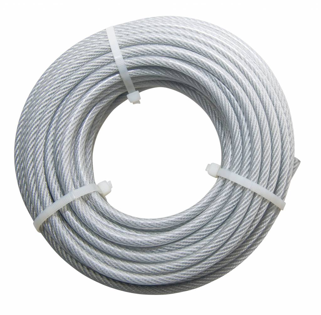 1,5mm Edelstahlseil PVC ummantelt 1/1,5mm (7x7) - 250m Drahtseil INOX AISI316 Stahlseil Edelstahl