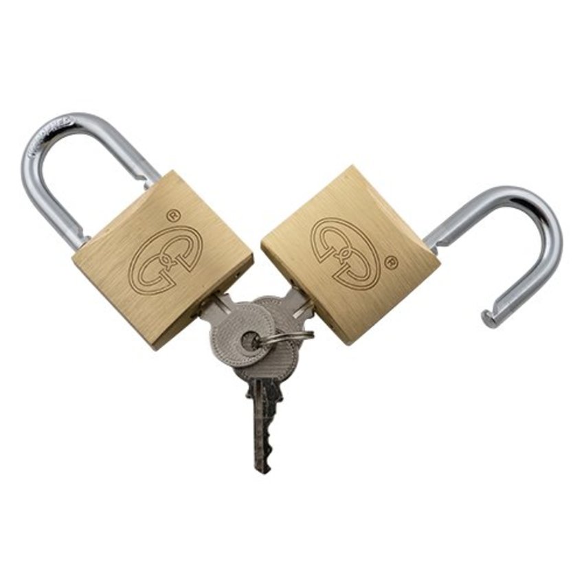 Padlock 40mm keyalike brass