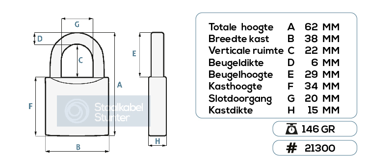 Inox Vorhängeschloss abmessungen