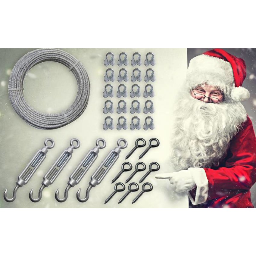 Wire Ropeset for  het hang up van Christmas lighting or ledstrips