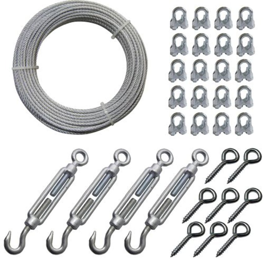 Wire Ropeset for  het hang up van Christmas lighting or ledstrips