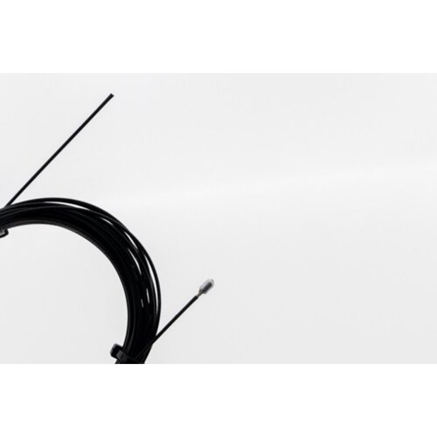 Zwarte staalkabel 1,2 mm x 5 m met eindstop – nylon mantel