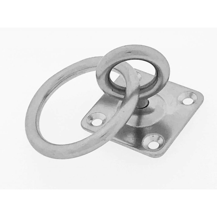 Edelstahl Augplatte mit Wirbel und Ring aisi 304 / A2