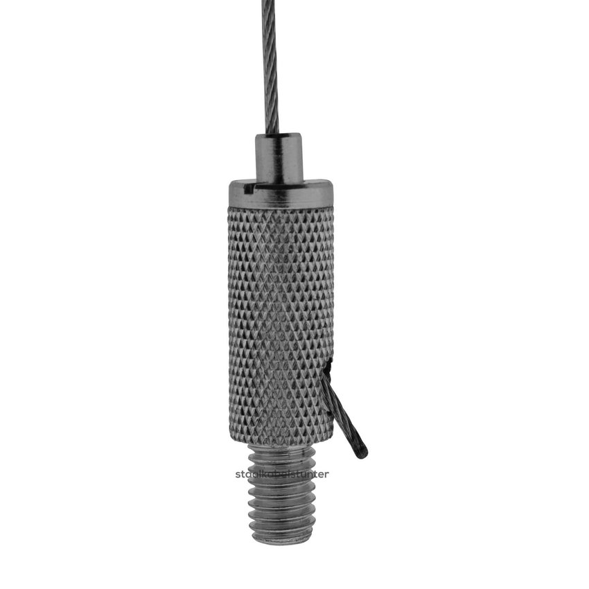 Kabelgripper M6 met gripprofiel voor staalkabel 1-1,5 mm