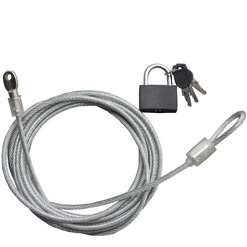 Security cable 3 meter with padlock x 4mm dia