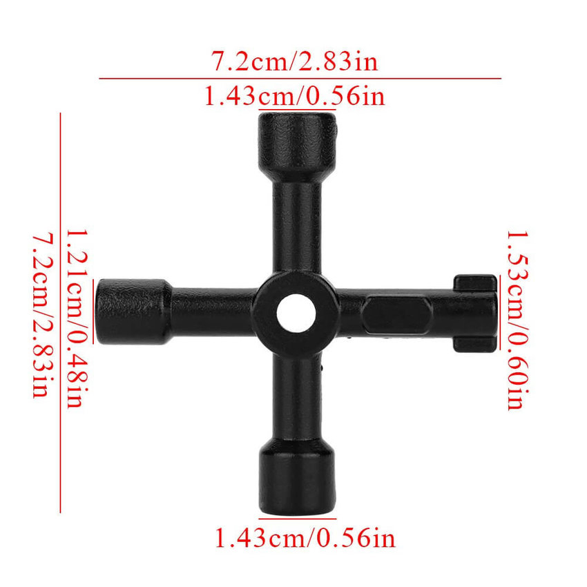 4 Wege multifunktionale Cross Key Schaltschrank Schlüssel