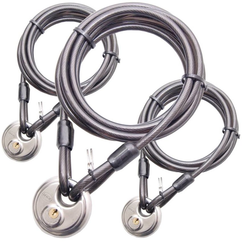 Wire Ropes with Disc lock  5 meter 3pieces ActionPackage