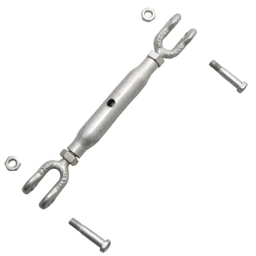 M10 DIN 1478 galvanized turnbuckle wire tensioner jaw jaw for wire rope and chain