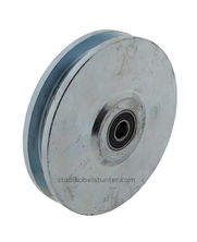 Stalen Wheel or sheave with square groove bearing