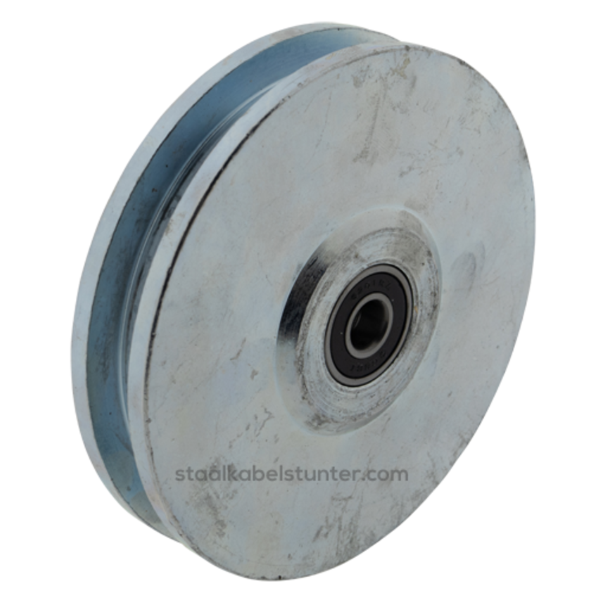 Stalen Wheel or sheave with square groove bearing