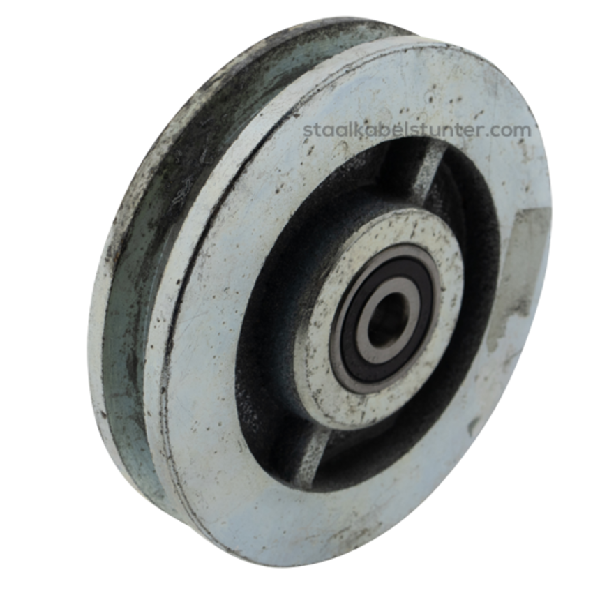 Stalen Wheel or sheave with square groove bearing