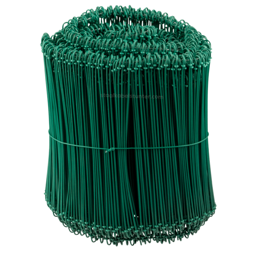 Tie-wire - Twisting wires green PVC 1,4x240mm