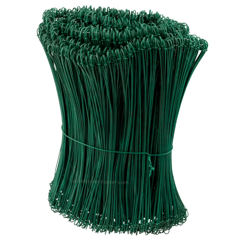 Tie-wire - Twisting wires green PVC 1,4x300mm