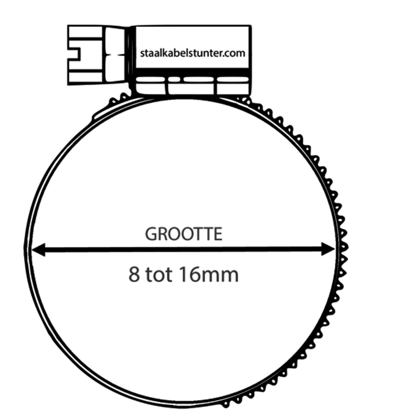 Schlauchschellen Edelstahl 8-16 mm mit Schneckengewinde DIN 3017