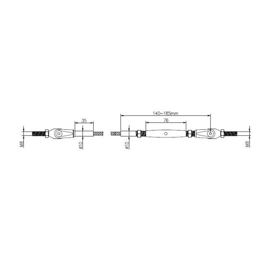 Wire Rope Balustradekit 4mm - press terminal