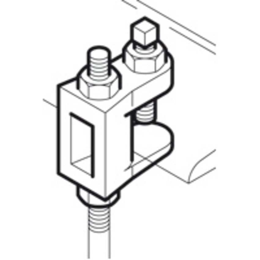 Beam clamp Model C - M8 / Flensclamp