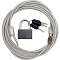 Security cable 3 meter with padlock x 4mm