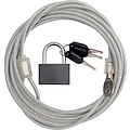 Security Kabel 3 meter met hangslot x 4mm