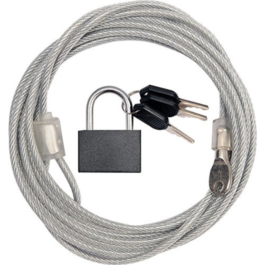 Security cable 3 meter with padlock x 4mm dia