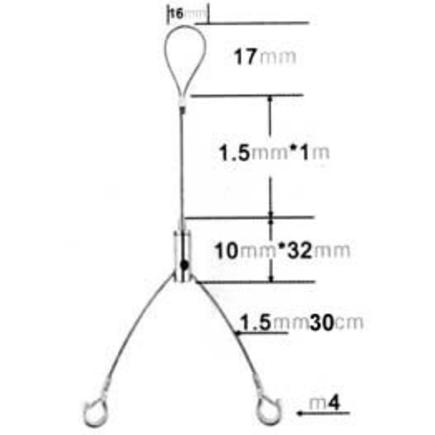 Seilaufhängung Einbauset -  1.5mm*1m Hängende Ketten Einstellbare Länge 18