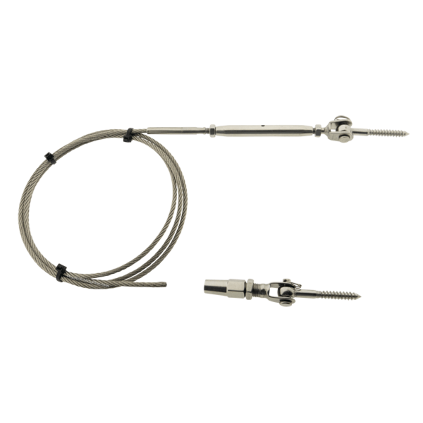 Edelstahl Balustrade Set 5mm mit Drahtseil und Pressklemmen – montagefertig