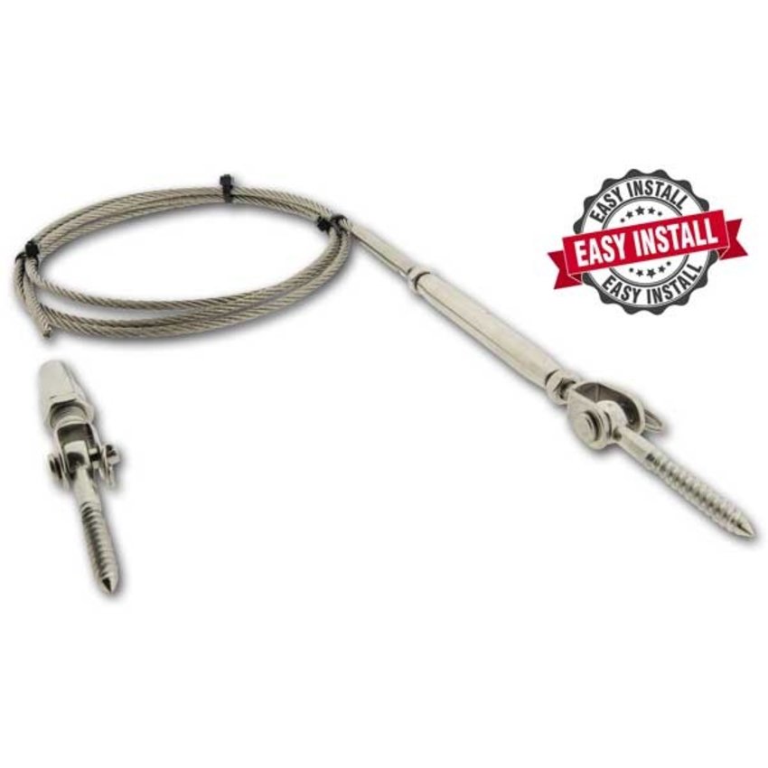 Stainless Steel Balustrade Kit 5mm with Wire Rope and Swage Terminals – ready to install